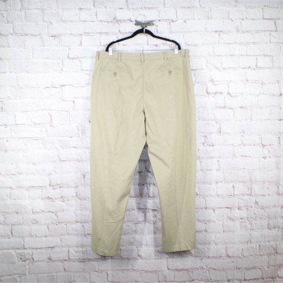 LL Bean Brown Cotton Wrinkle-Free Double L Classic Fit Chino Pants 42x37 - Picture 7 of 9